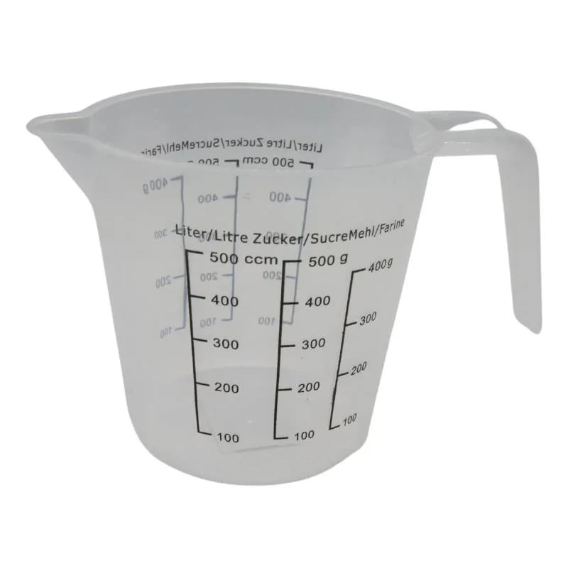 Jarra Medidora De Plastico 500 Ml Graduada Transparente