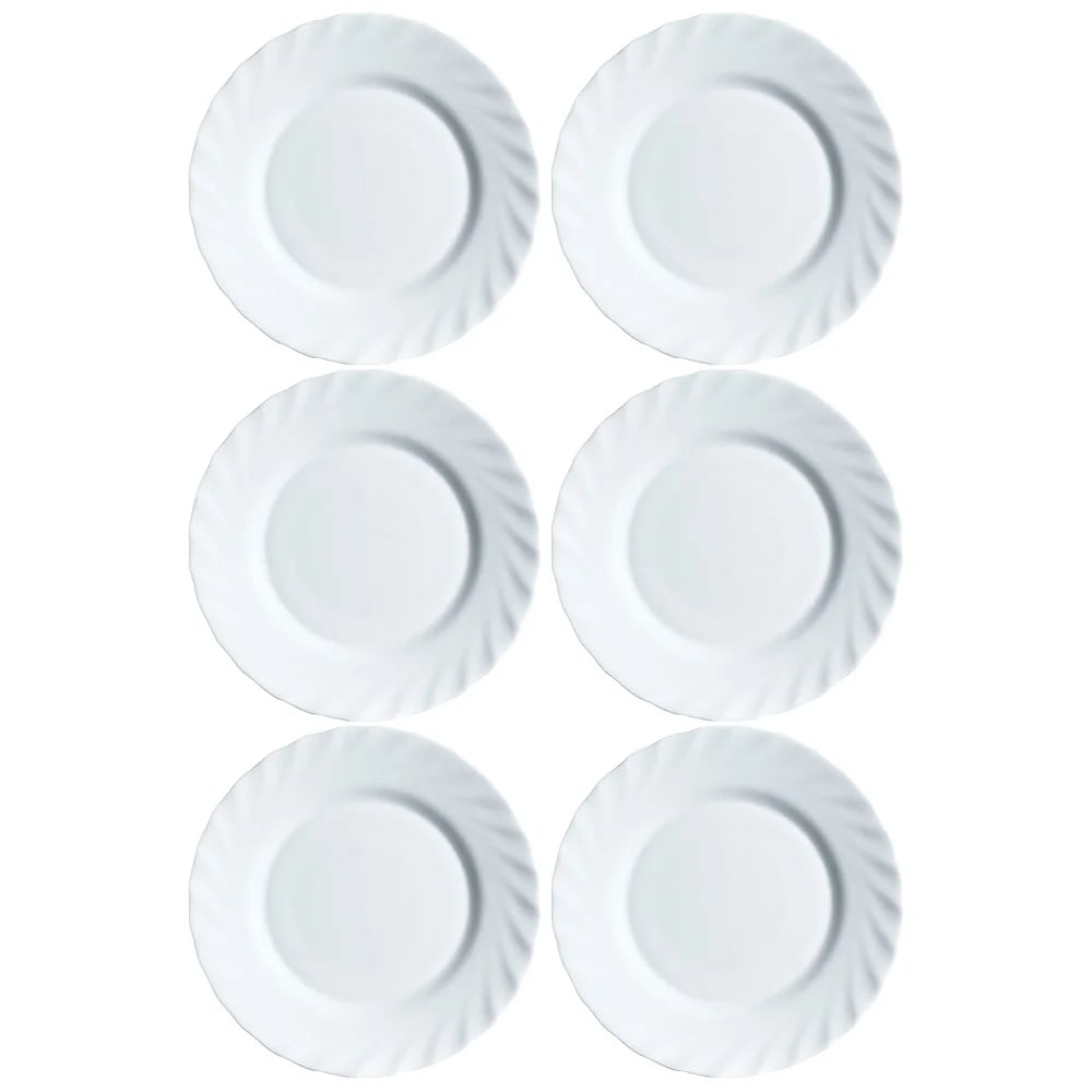 Plato De Postre Vidrio Blanco Luminarc Trianon 19 Cm X6 Unid
