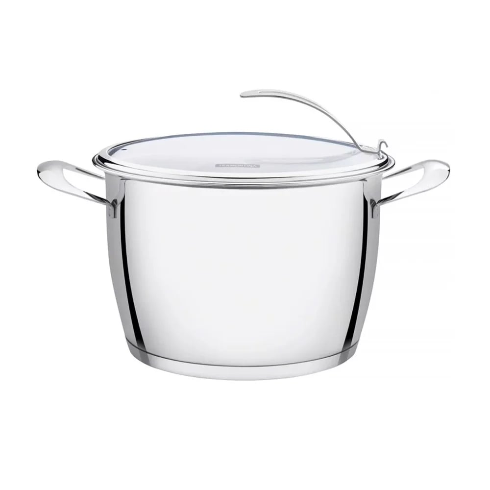 Olla Tramontina Ventura de acero inoxidable triple fondo para inducción 24 cm 5.7 L
