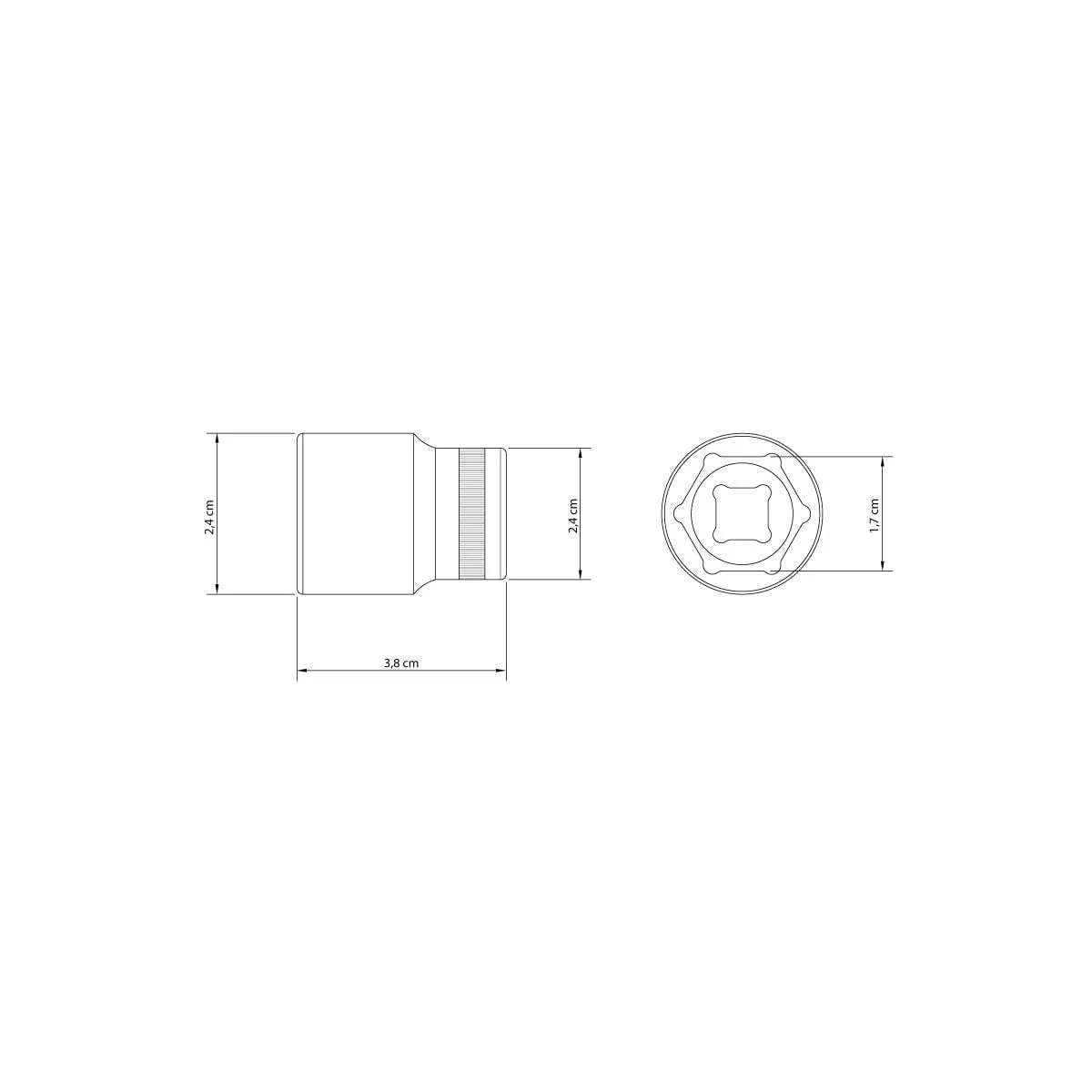 Dado hexagonal Tramontina Master 17 mm encastre 1/2 pulgada