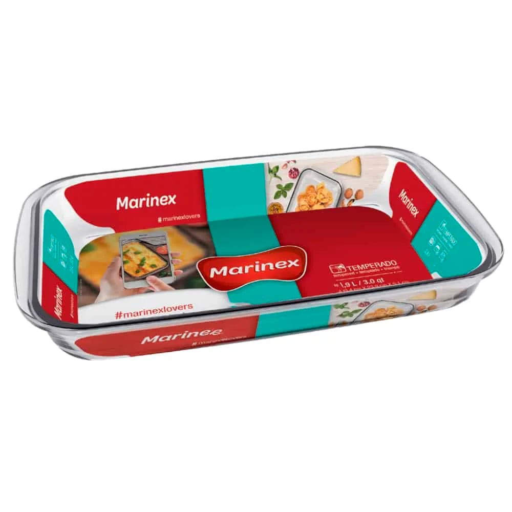 Asadera Vidrio Marinex Rectangular Clasica 2200 Ml