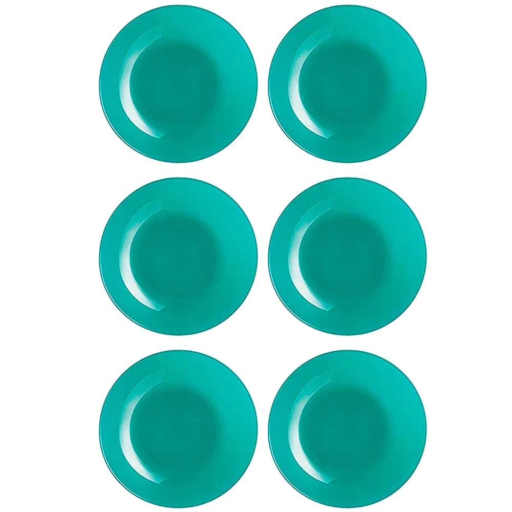 Plato Hondo Vidrio 20 Cm Luminarc Verde Menta X6 Unid Arty