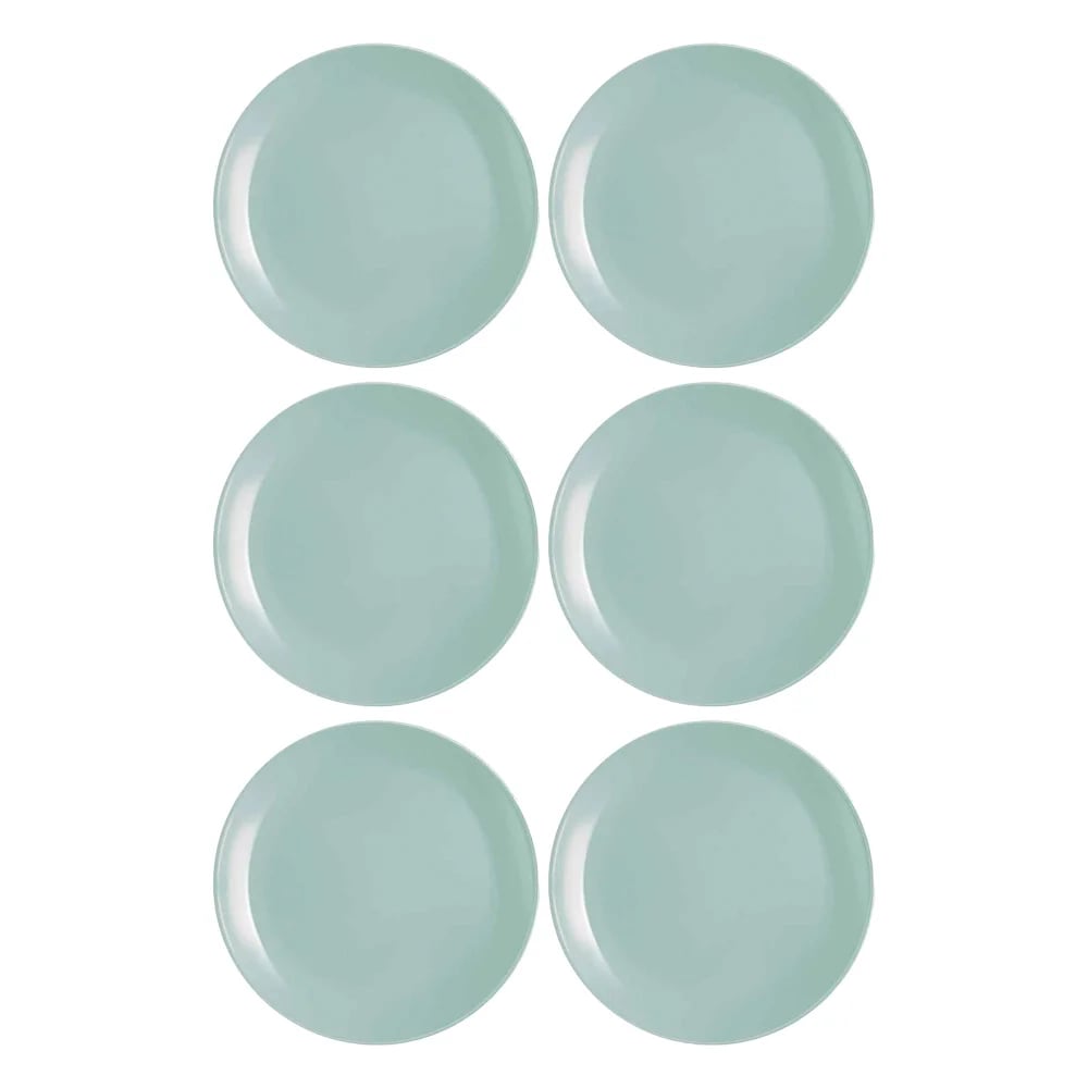 Plato Postre Vidrio 19 Cm Luminarc Diwali X6 Unid Turquesa