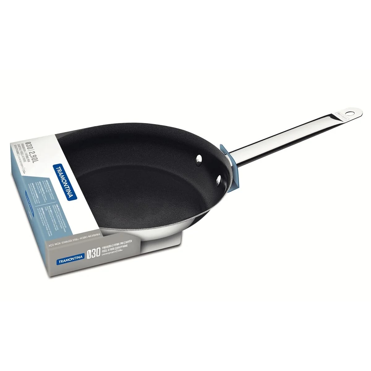 Sartén antiadherente Tramontina Professional de acero inoxidable triple fondo 30 cm 2.9 L para inducción