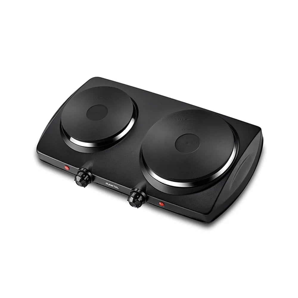 Anafe Eléctrico 2 Discos Punktal Color Negro 1500w Cable 1m