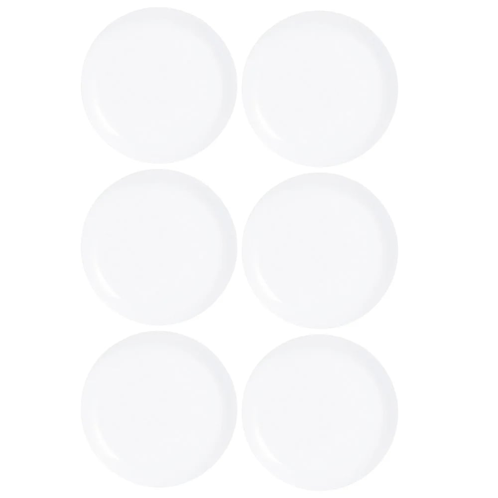 Plato Llano Vidrio Blanco Luminarc Diwali 27 Cm X6 Unid