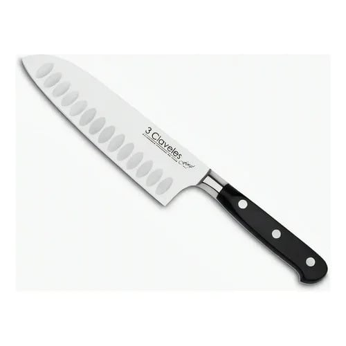Cuchillo Santoku 3 Claveles Forjado Alveolado 17 Cm Acero