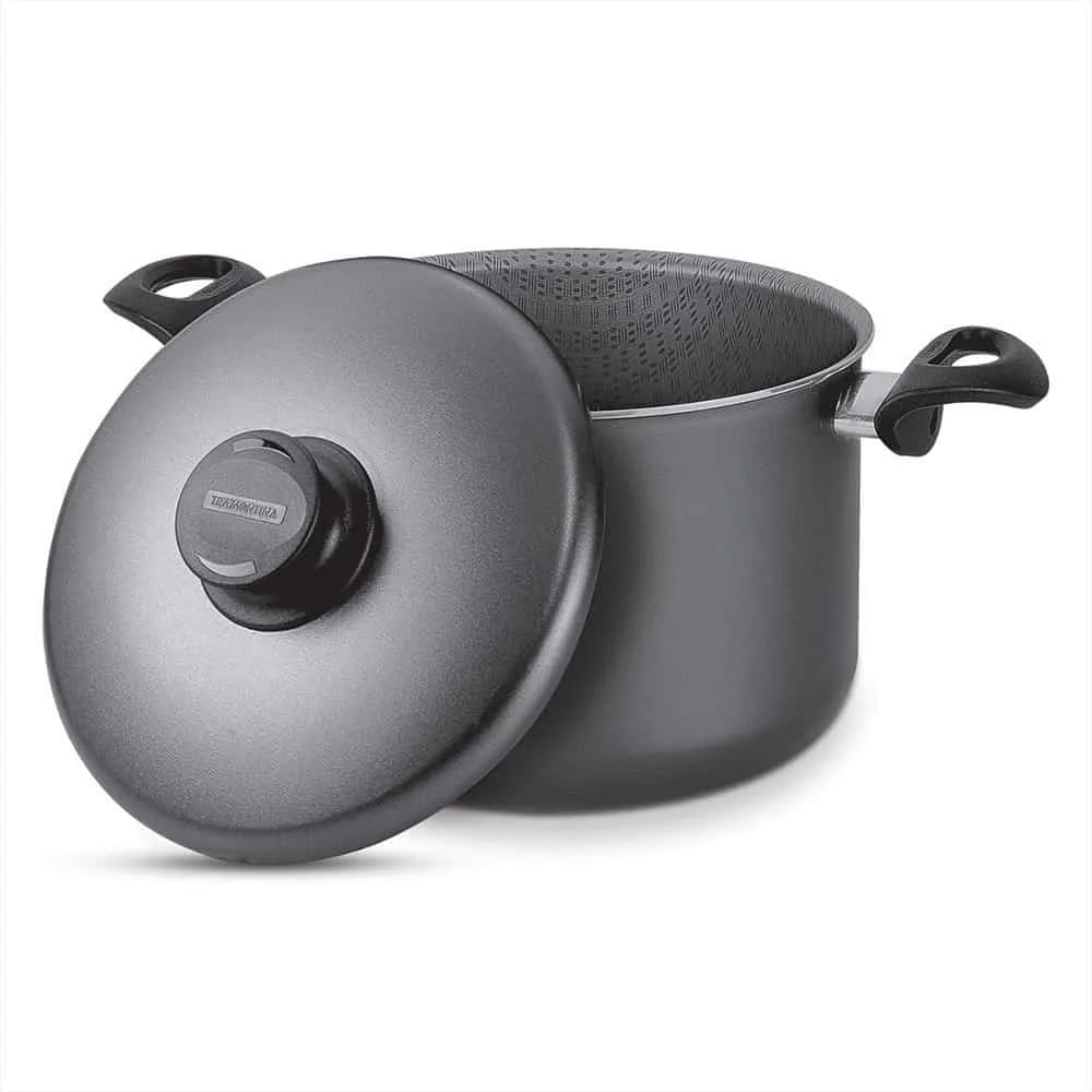 Olla alta con tapa de vidrio Tramontina Paris antiadherente 22 cm 5.7 L