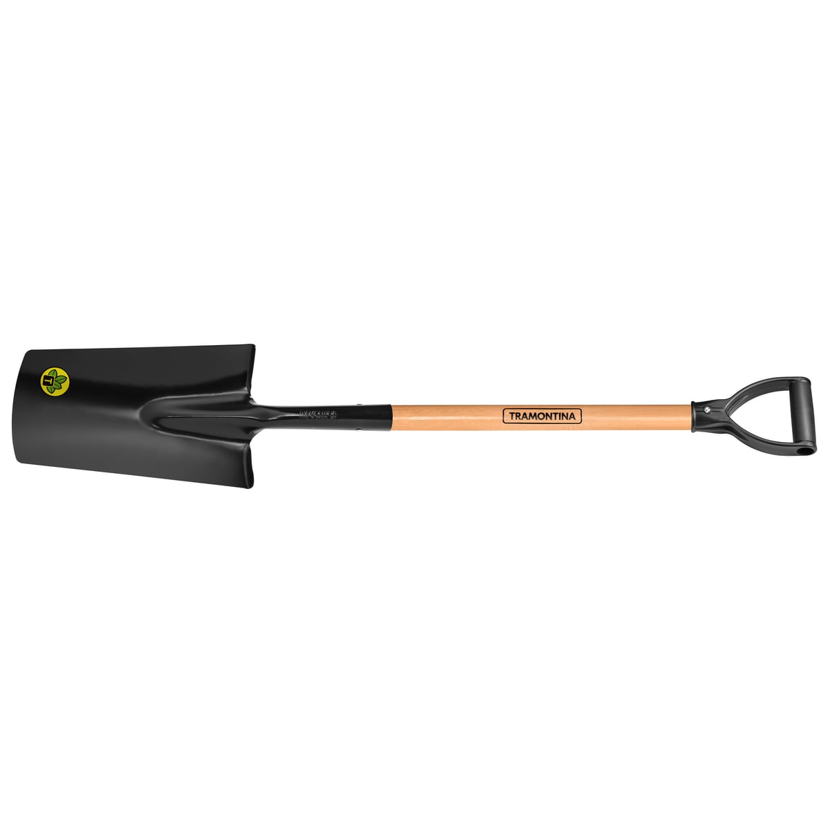 Pala media luna de acero carbono Tramontina con mango de madera 71 cm
