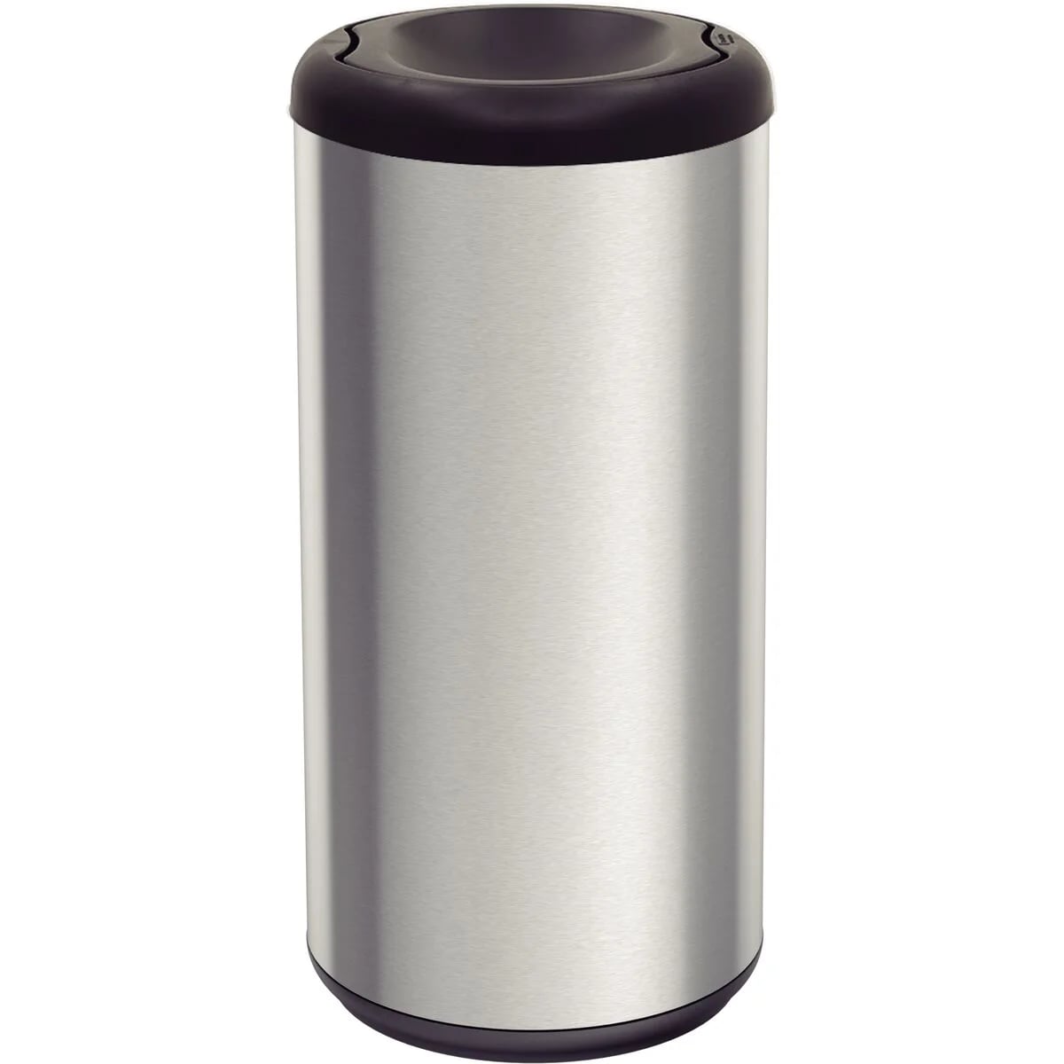 Basurero con tapa vaivén Tramontina Piemonte de acero inoxidable 40 L negro