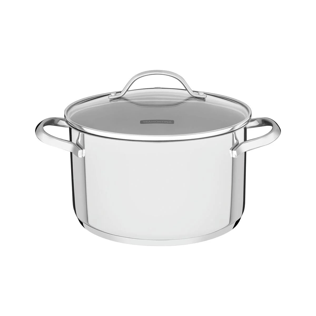 Olla de acero inoxidable Tramontina Una triple fondo para inducción 24 cm 6.1 L con tapa