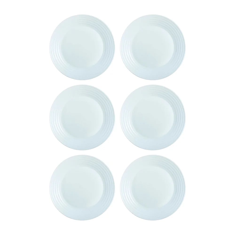 Plato De Postre Vidrio Blanco Luminarc Harena 19 Cm X6 Unid