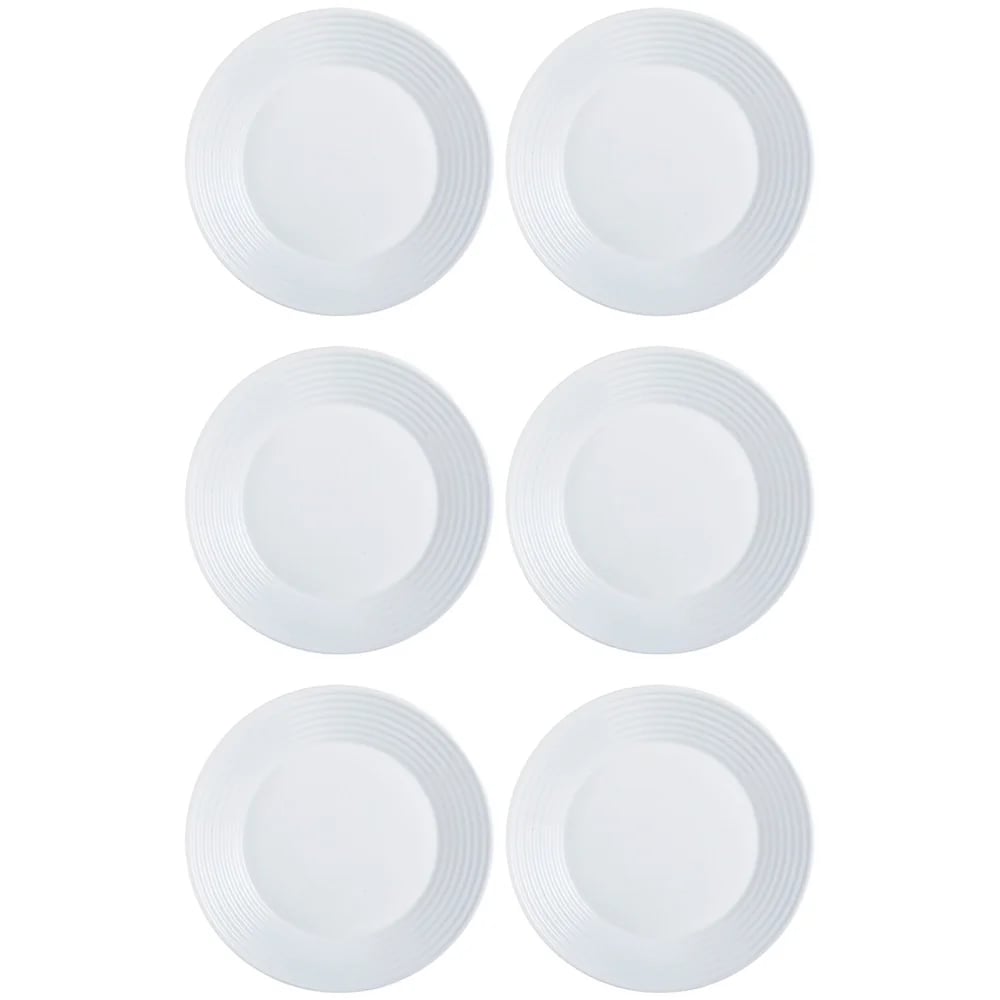 Plato Hondo Vidrio Blanco Luminarc Harena 23.5 Cm X6 Unid
