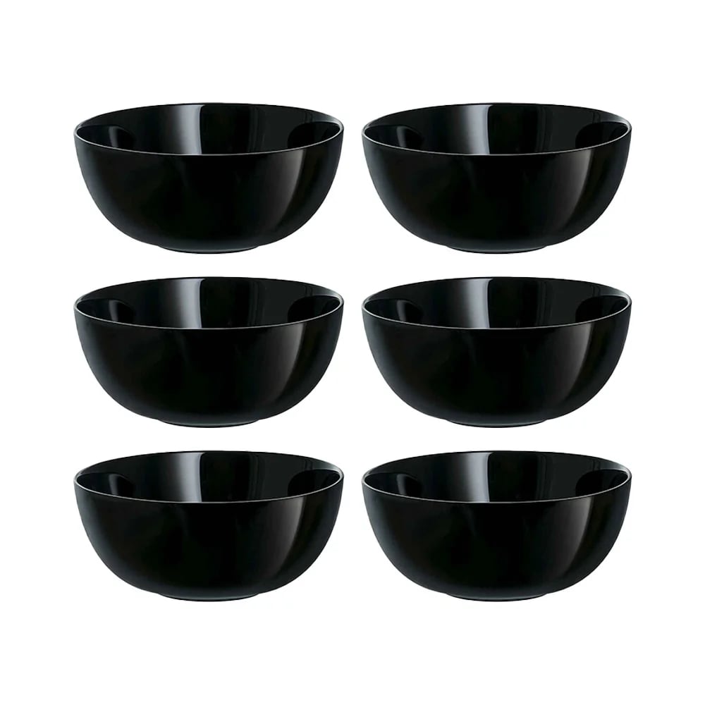 Bowl De Vidrio Compotera 12 Cm Negro Luminarc X6 Unid