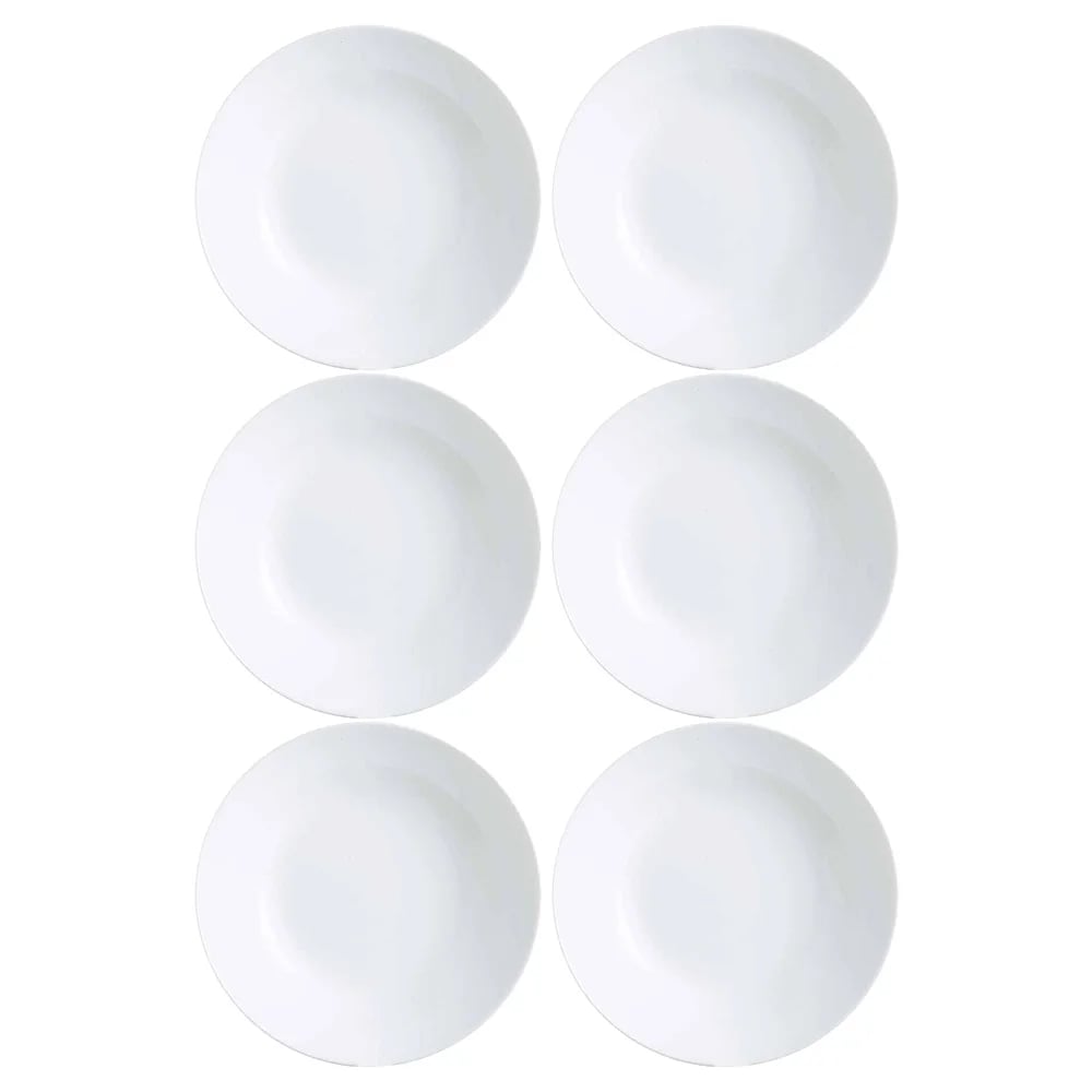 Plato Hondo Vidrio Blanco 20 Cm Luminarc Zelie X6 Unid