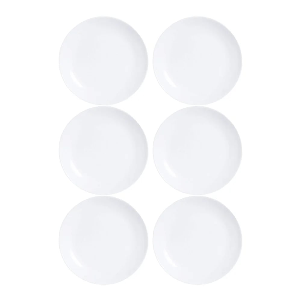 Plato De Postre Vidrio Blanco Luminarc Diwali 19 Cm X6 Unid
