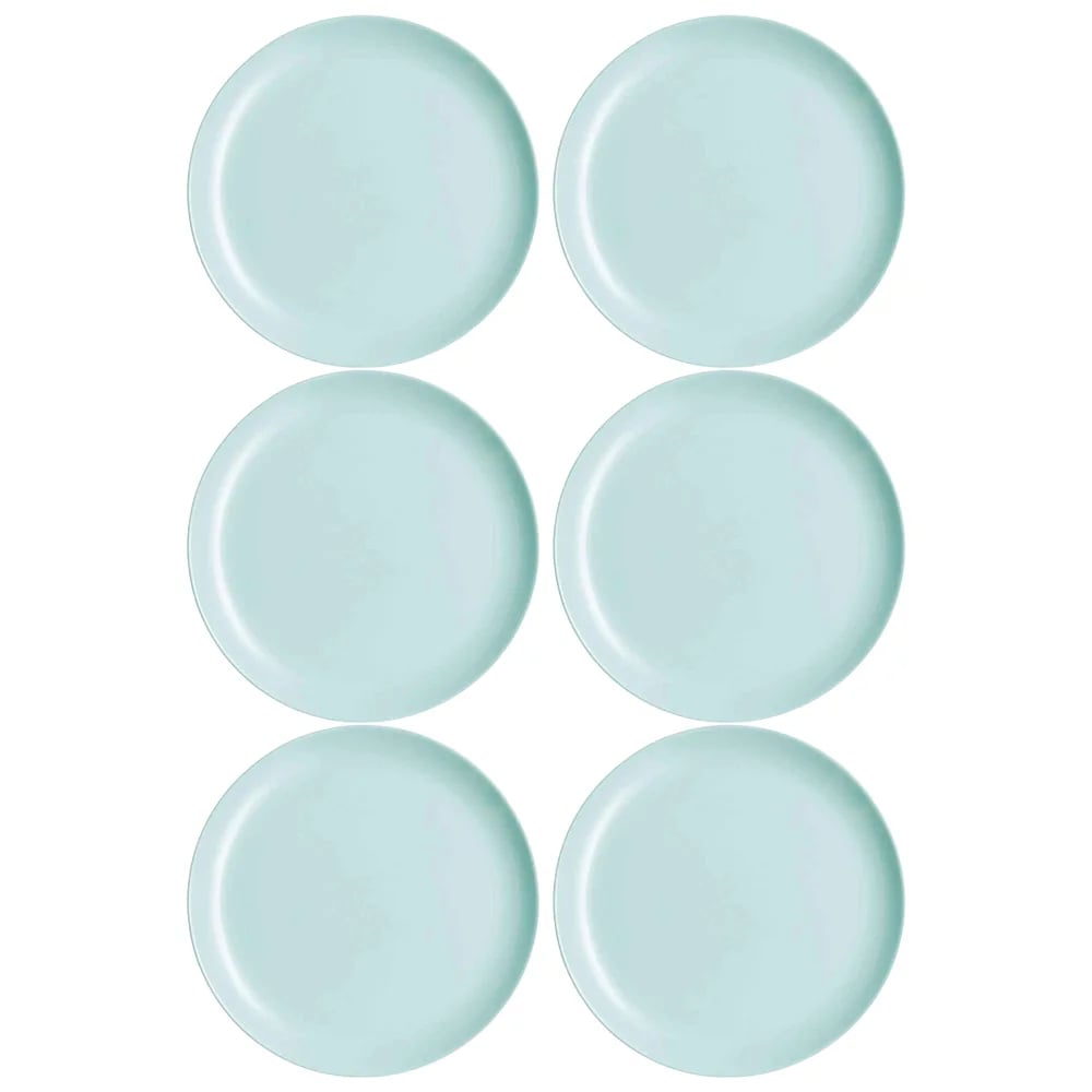 Plato Llano Vidrio 25 Cm Luminarc Diwali X6 Unid Turquesa