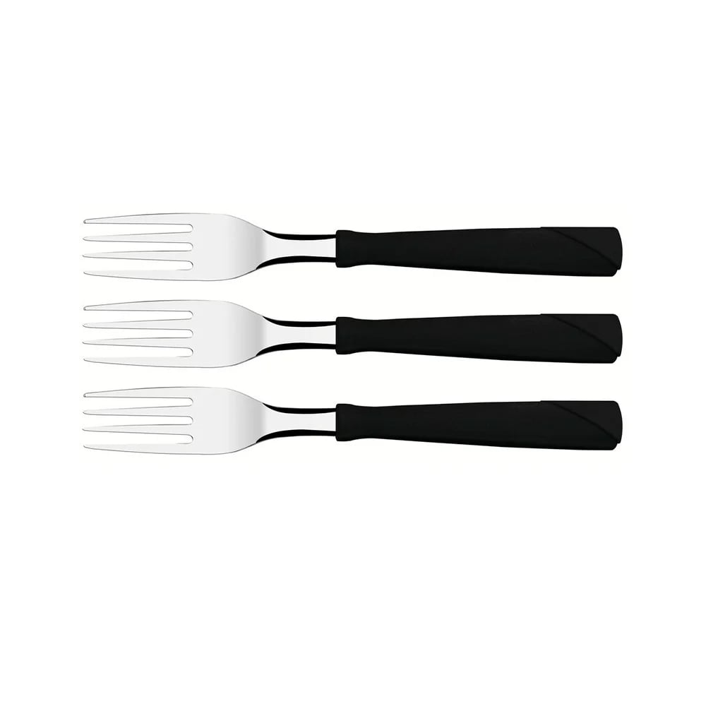 Tenedores de mesa Tramontina New Kolor negros pack de 3 unidades
