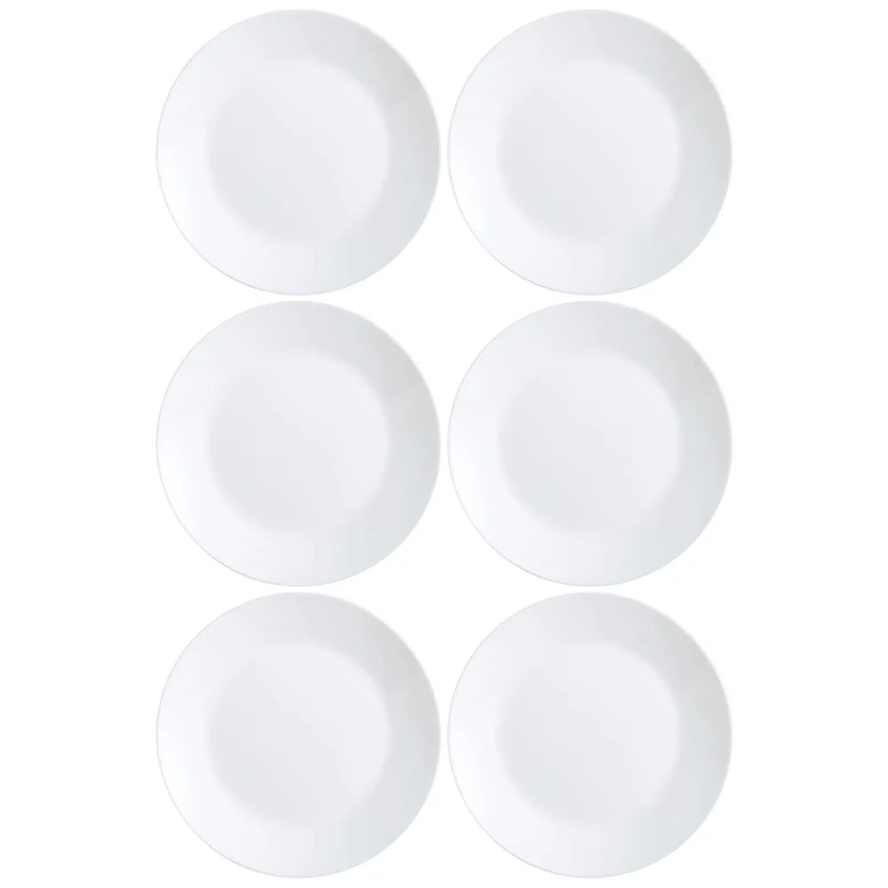 Plato Llano Vidrio Blanco 25 Cm Luminarc Zelie X6 Unid