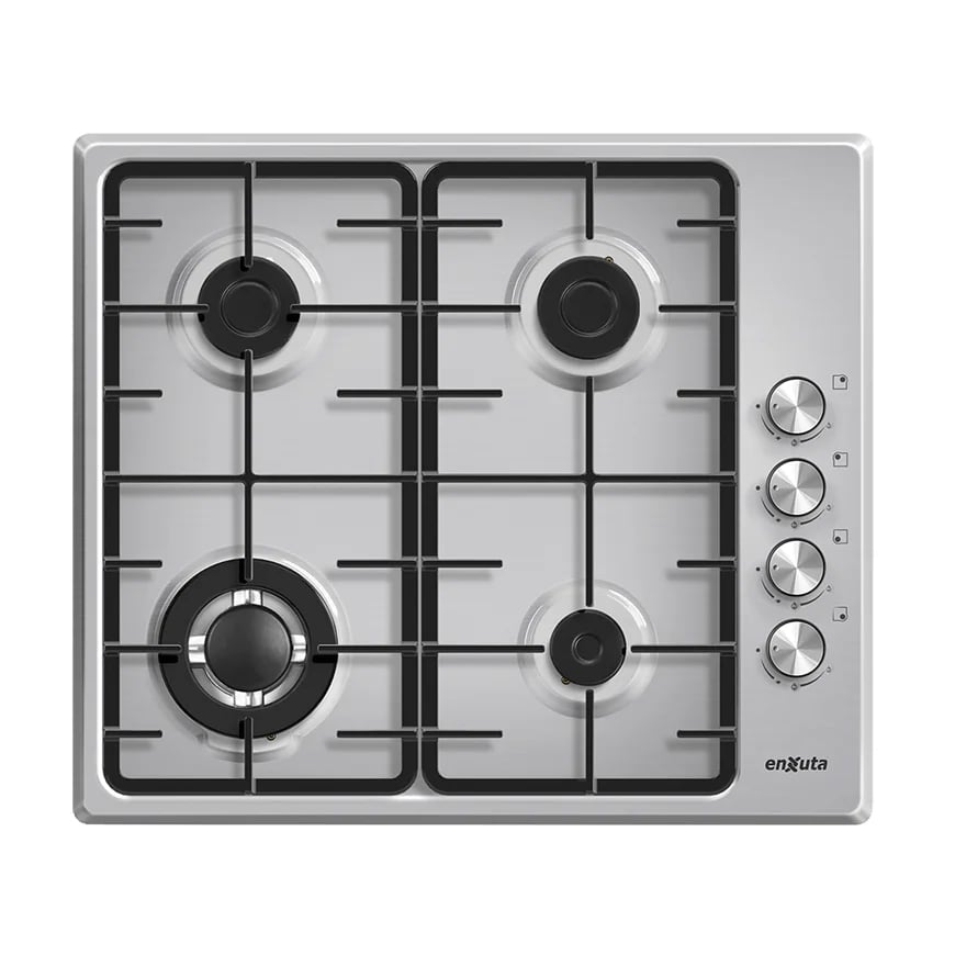 Anafe de Empotrar con 4 Hornallas a Gas Inox con Hierro Fundido