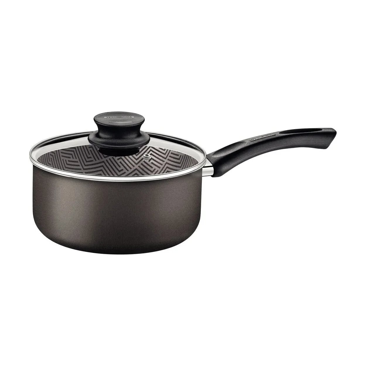 Olla con mango y tapa de vidrio Tramontina Paris antiadherente 16 cm 1.5 L plomo