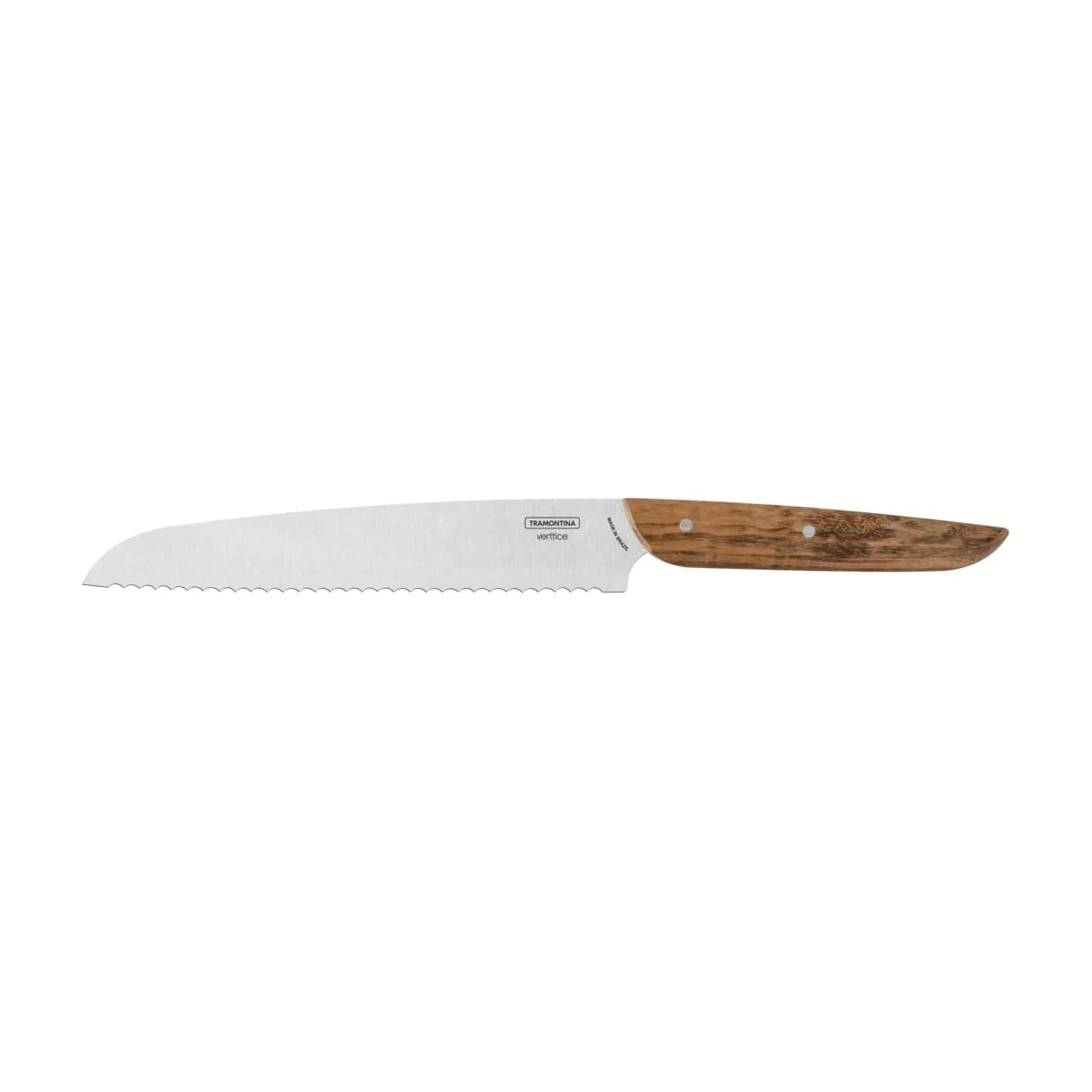 Cuchillo para pan Tramontina Verttice de acero inoxidable 8 pulgadas con mango de madera