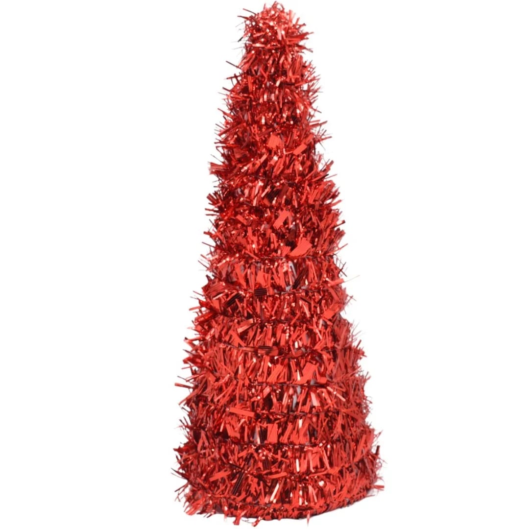 Mini árbol navideño rojo 25 × 9 cm