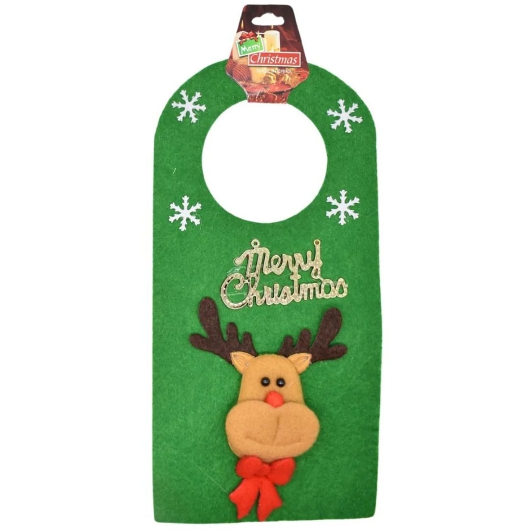 Adorno de Navidad para puerta 26 × 12,5 cm verde