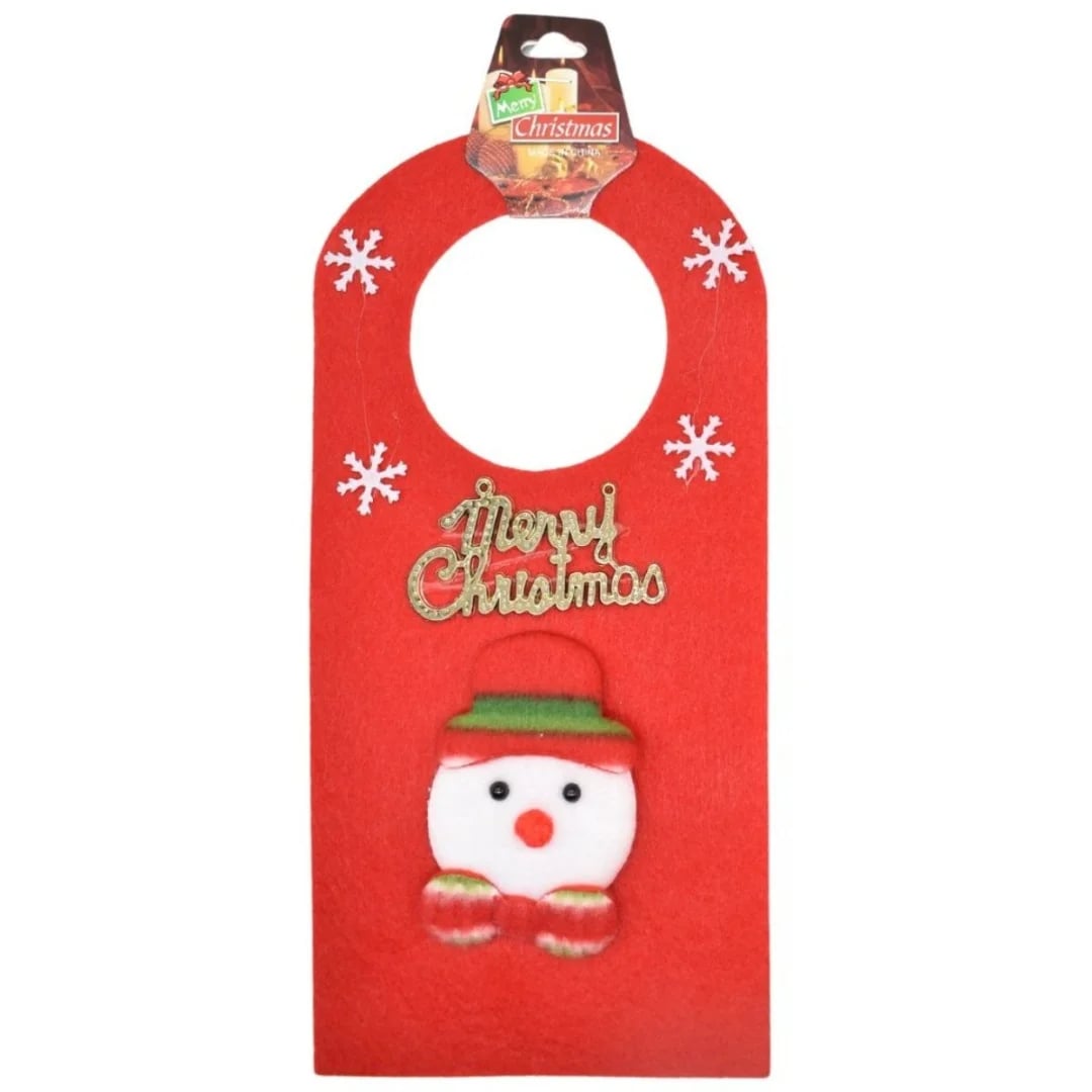 Adorno de Navidad para puerta 26 × 12,5 cm rojo