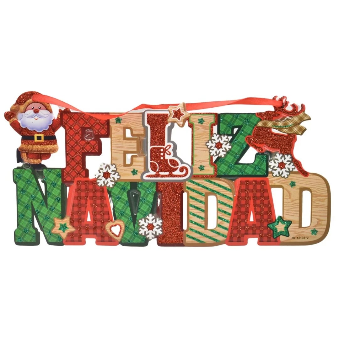 Adorno cartel navideño 29 × 14 cm
