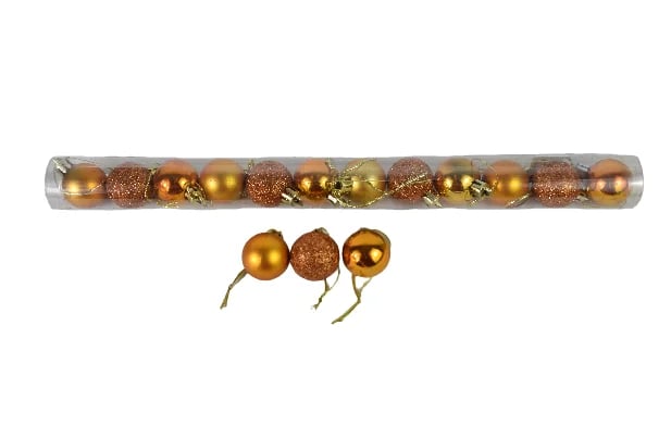 Bolas de Navidad 3 cm naranja — Pack x 12