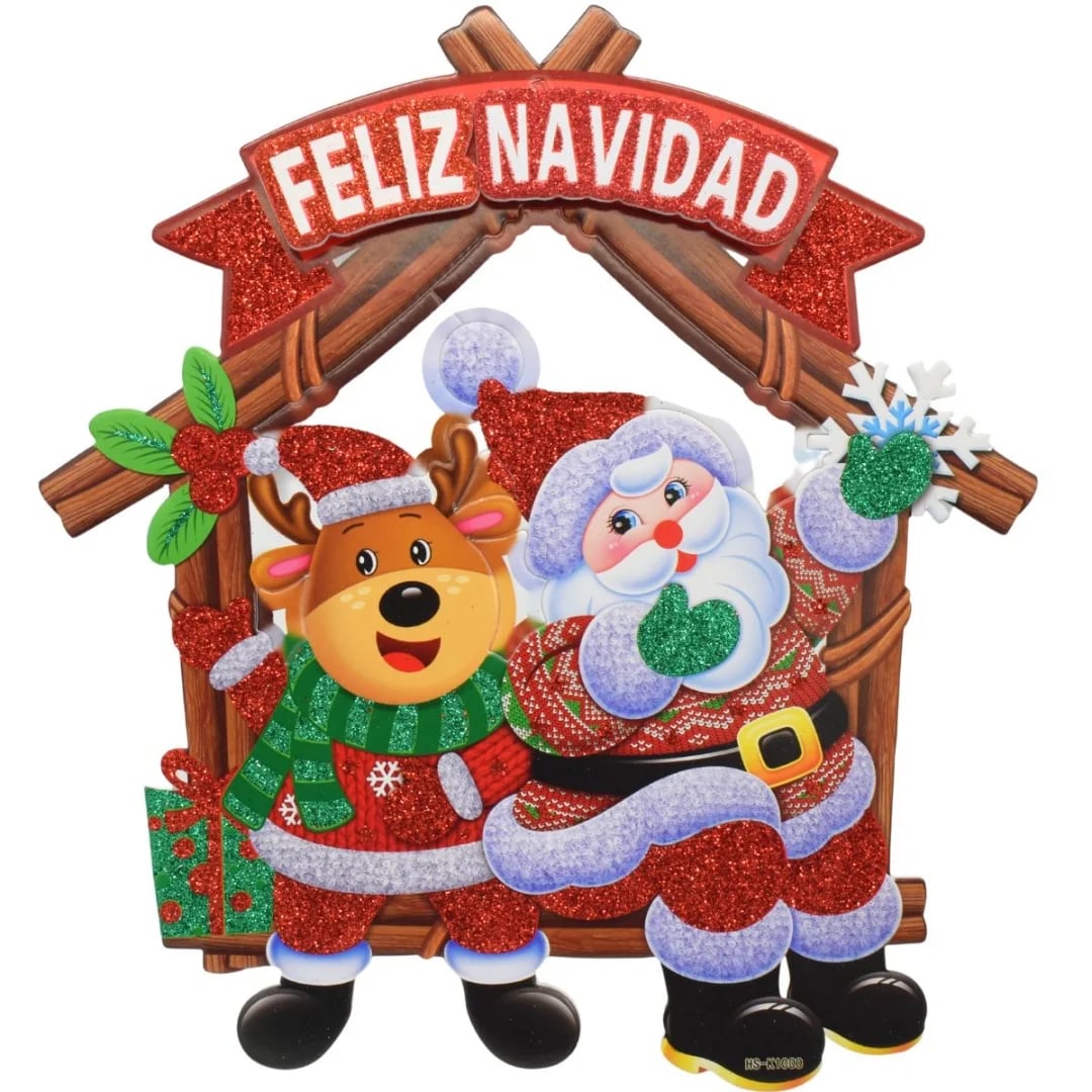 Adorno cartel navideño 30 × 21 cm
