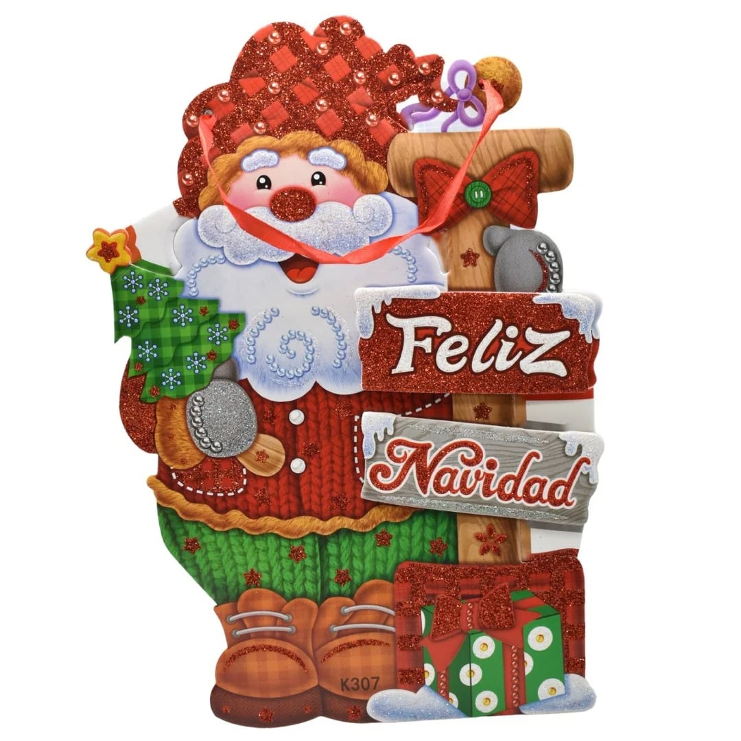 Adorno cartel navideño 32 × 22 cm