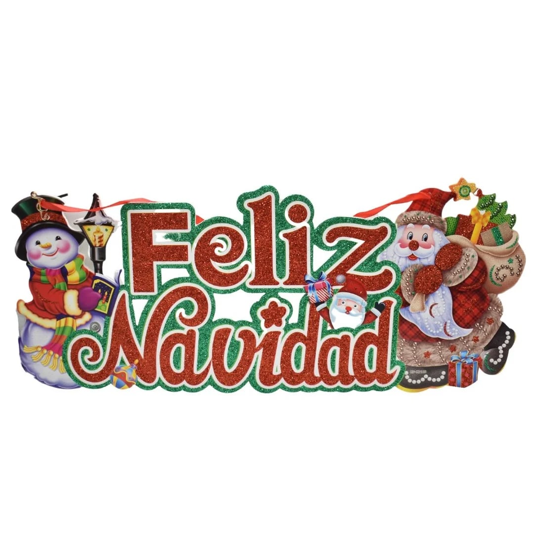 Adorno cartel navideño 42 × 18 cm