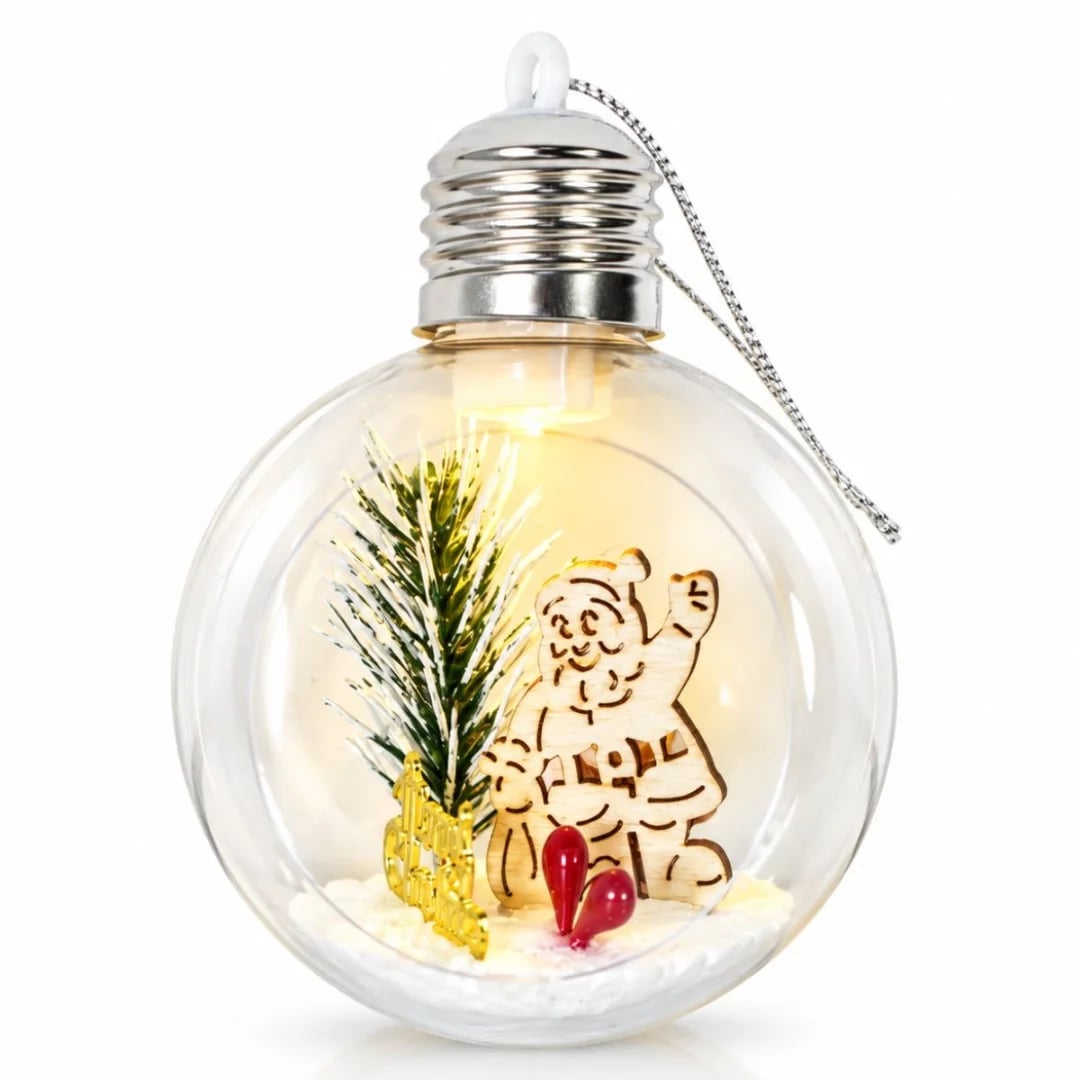 Adorno Navideño esfera con luz 8 cm