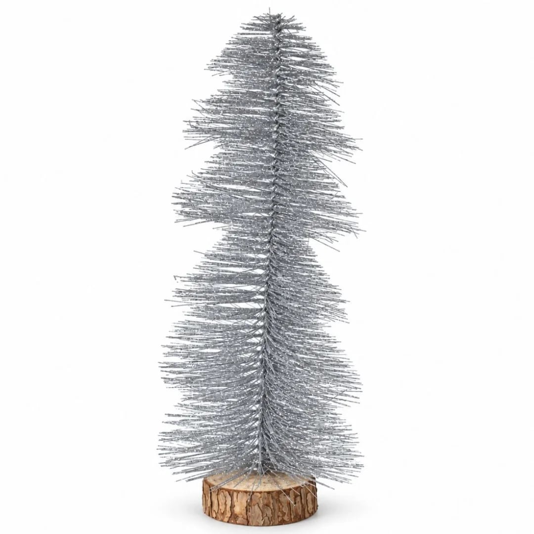 Mini arbol de Navidad plateado 30 cm