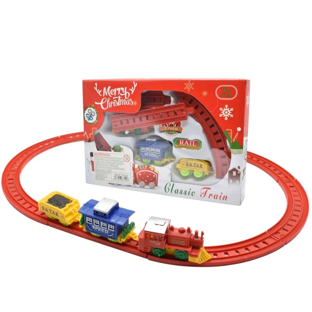 Tren de Navidad a cuerda con pista 40 × 27 cm