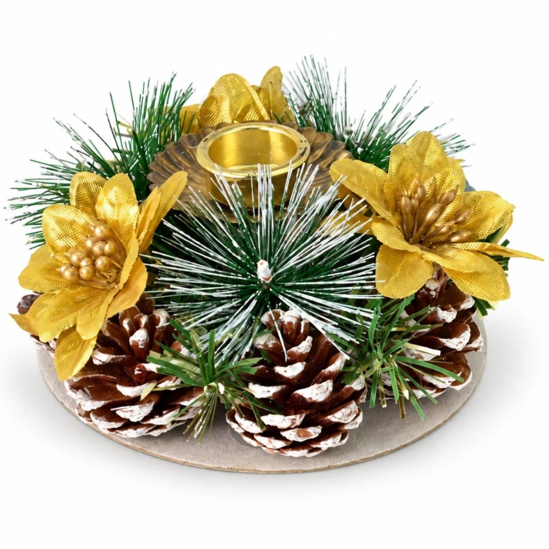Portavela navideño decorativo 12 cm