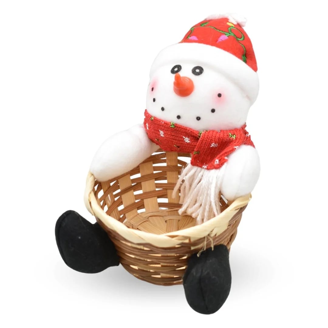 Canasta de Navidad muñeco de nieve 16 × 12 cm