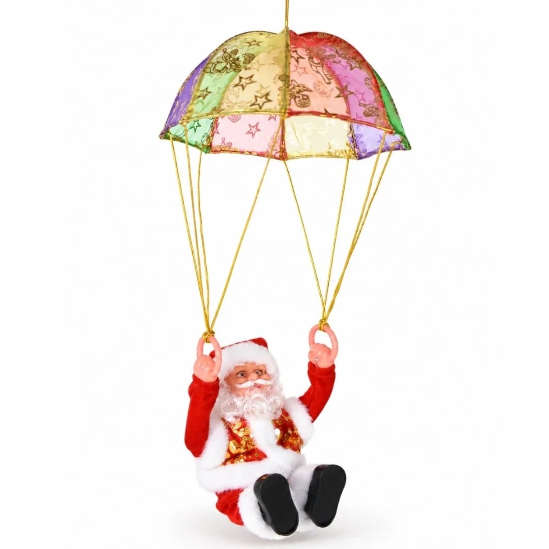 Papá Noel paracaidista con luz y sonido