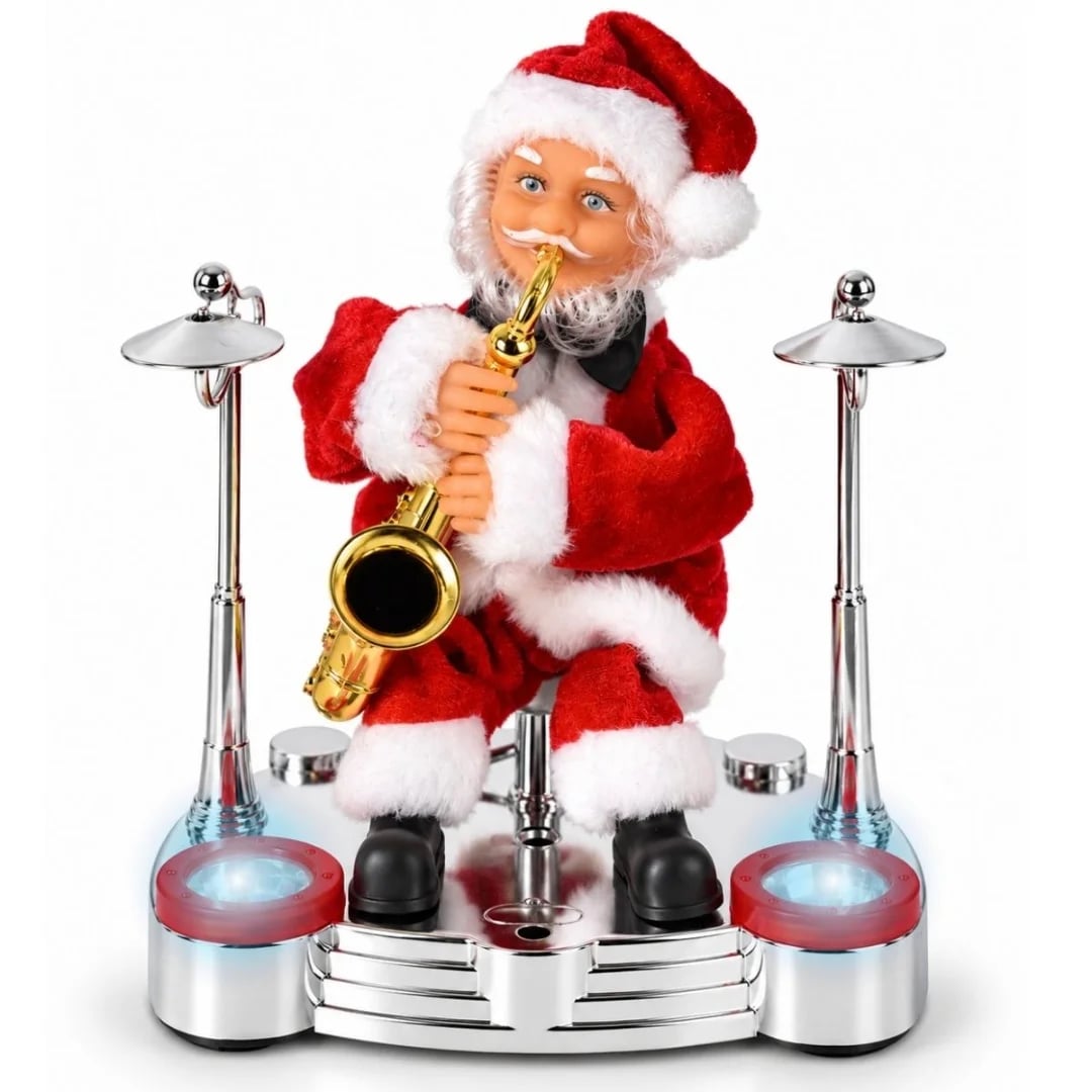 Papá Noel con instrumentos sonido y movimiento