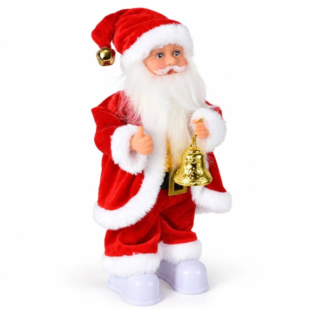 Papá Noel con sonido luces y movimiento 28 cm