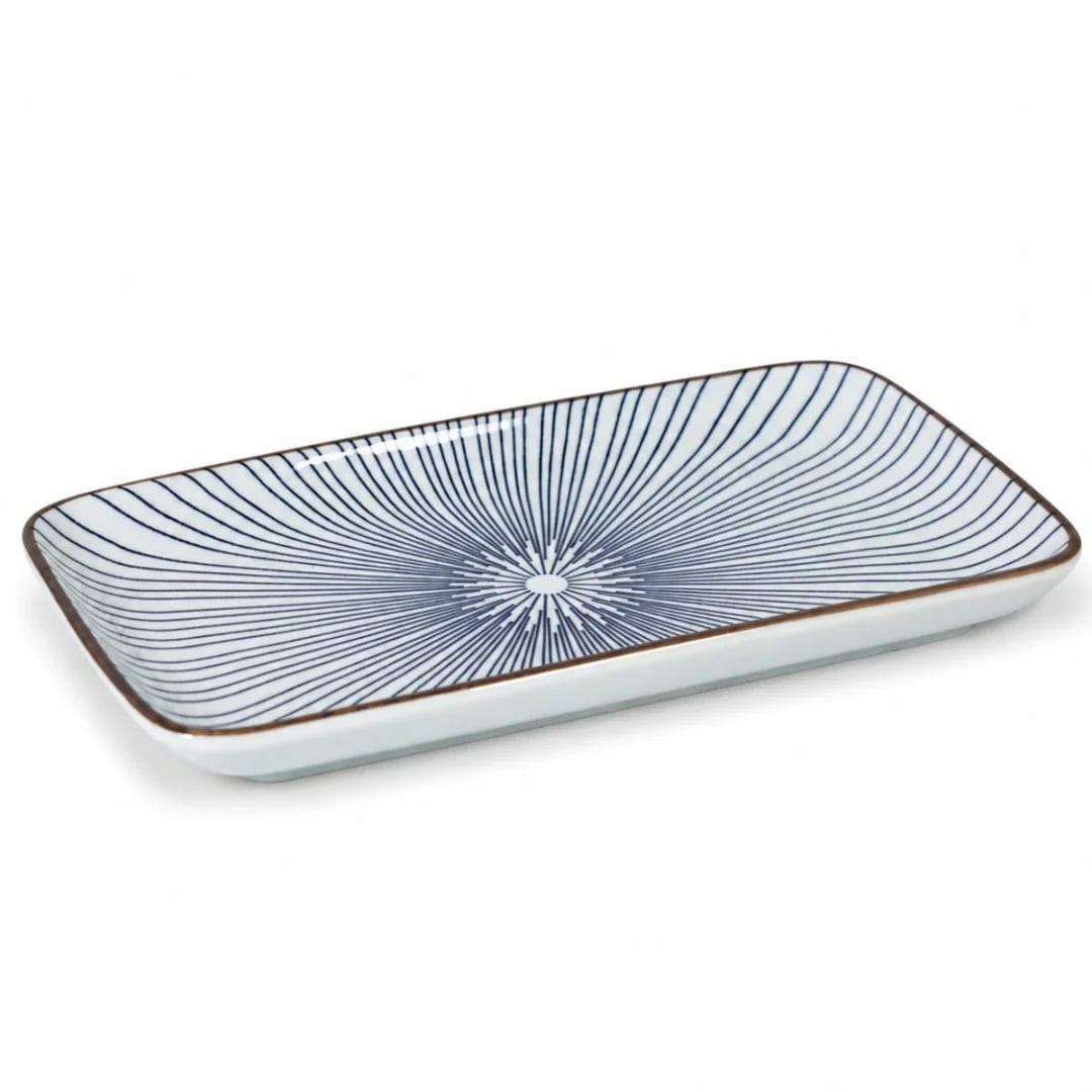 Bandeja de cerámica estampada 21 × 11 cm