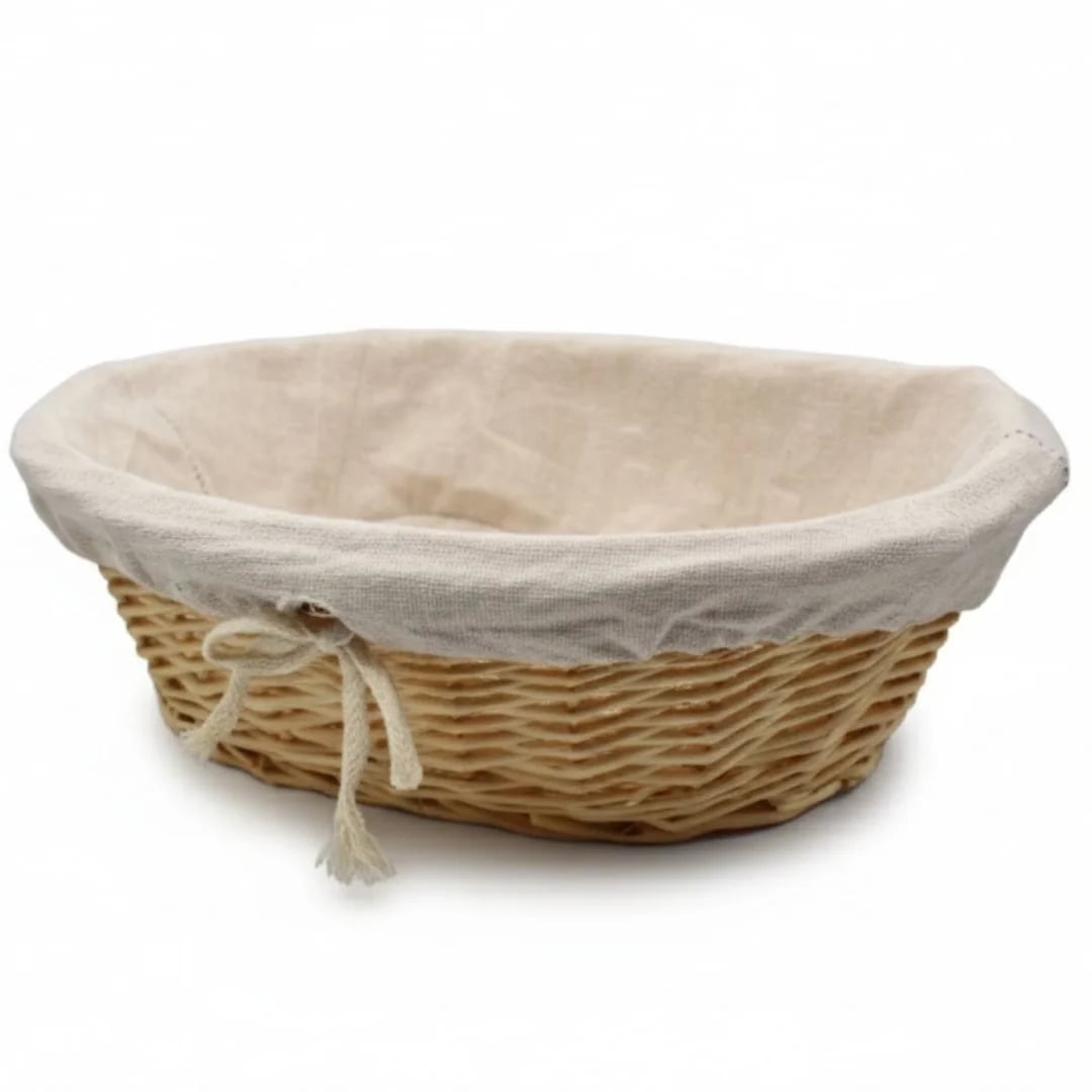 Cesta panera de mimbre forrada 31 × 23 × 10 cm