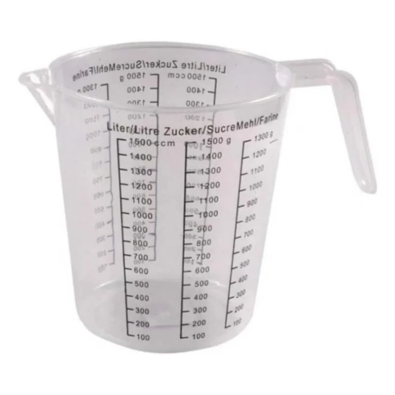 Jarra Medidora De Plastico 1500 Ml Graduada Transparente