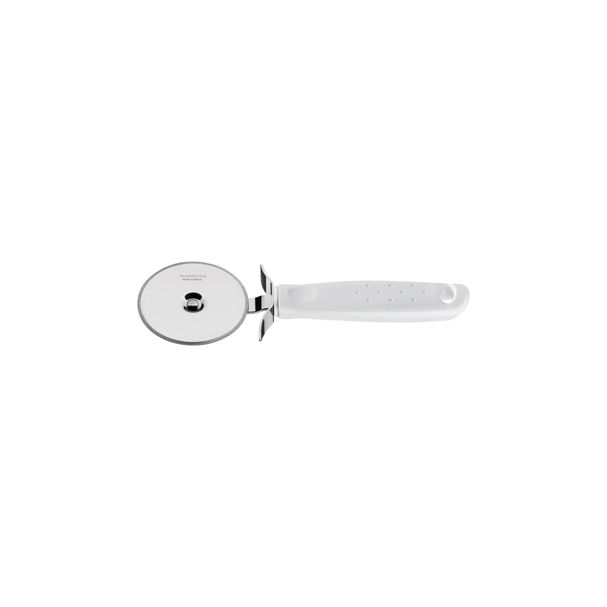 Cortador de pizza Tramontina Utilità de acero inoxidable 19.3 cm con mango blanco