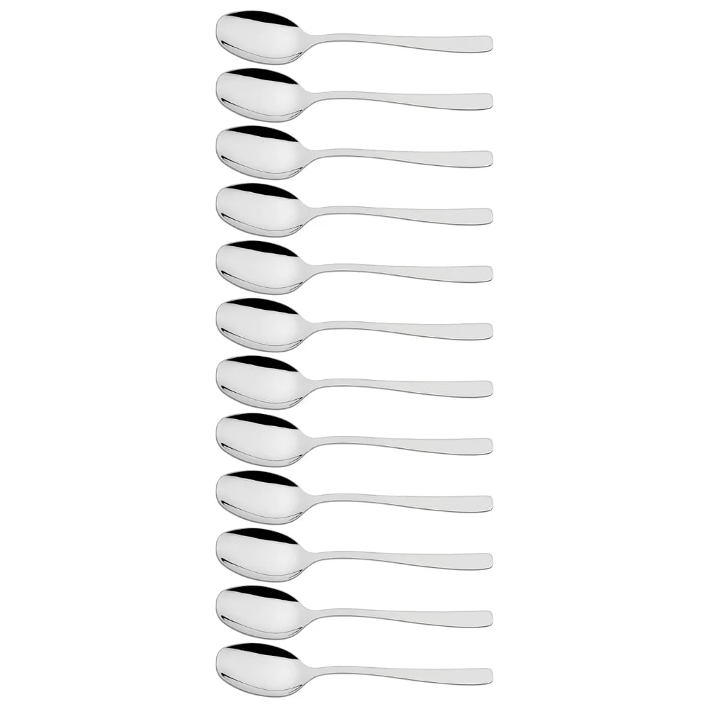 Cucharas de postre Tramontina Cosmos de acero inoxidable pack de 12 unidades