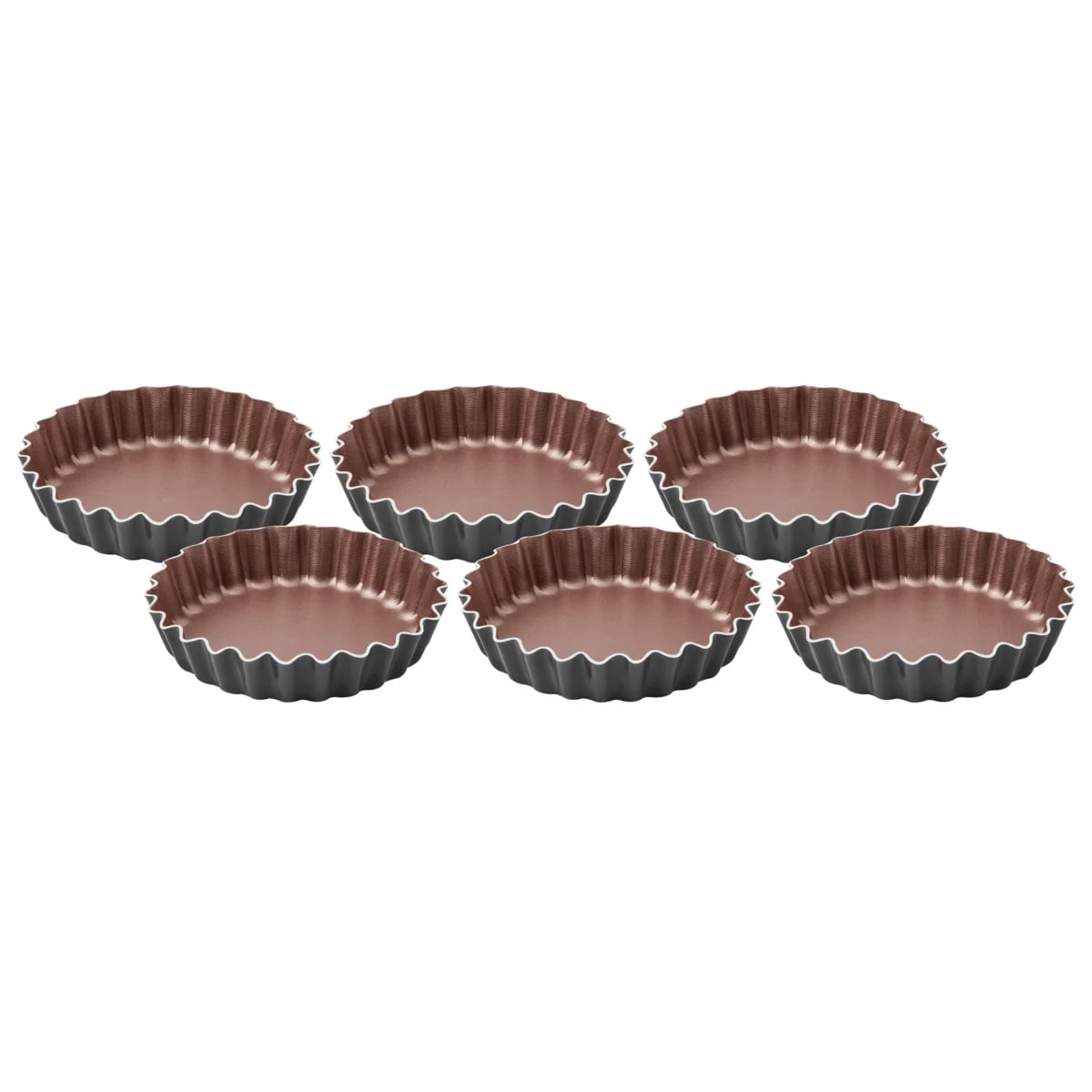 Moldes para tartitas Tramontina Vermont antiadherentes 10 cm pack de 6 unidades