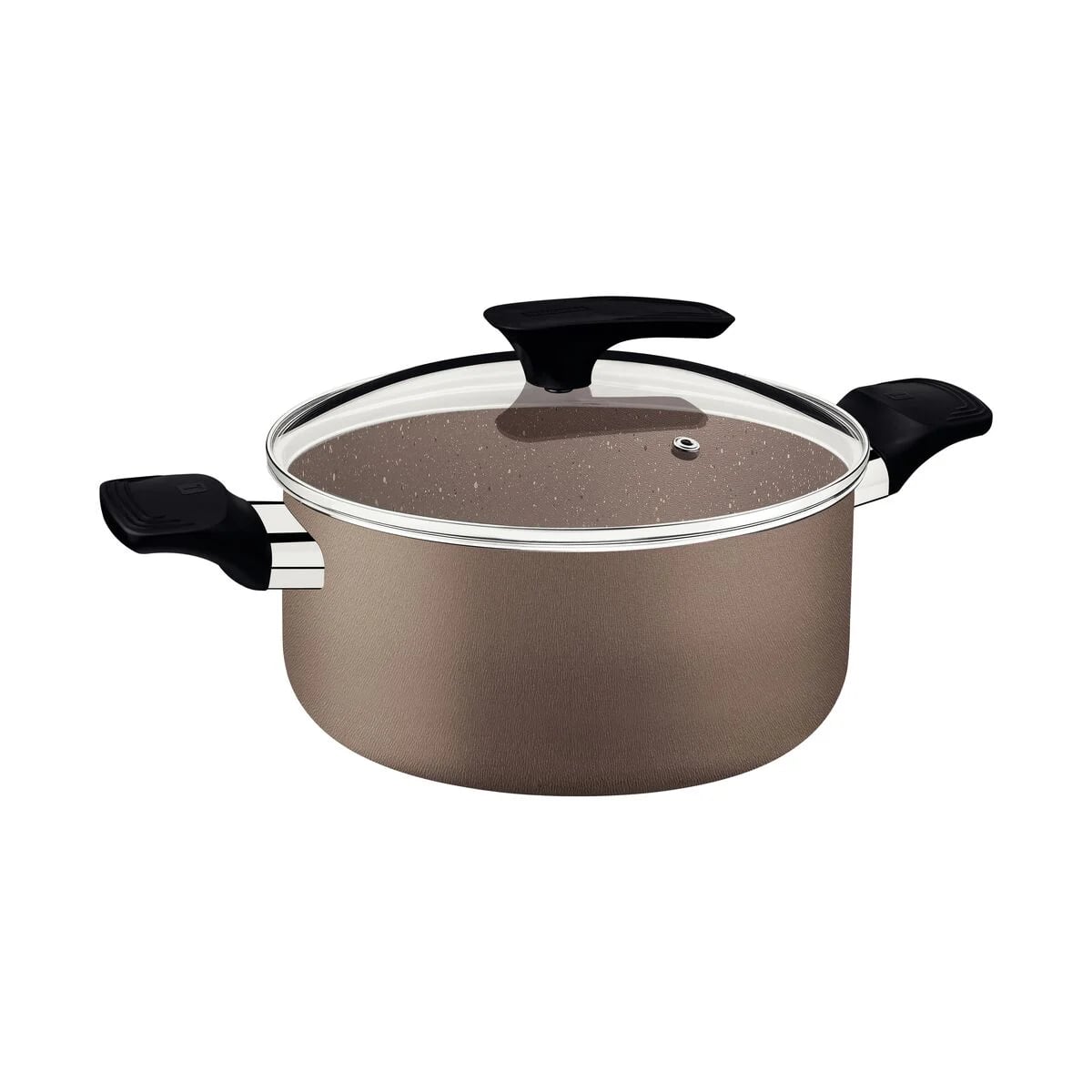 Cacerola con tapa de vidrio Tramontina Milazzo antiadherente 24 cm 4.9 L almendra