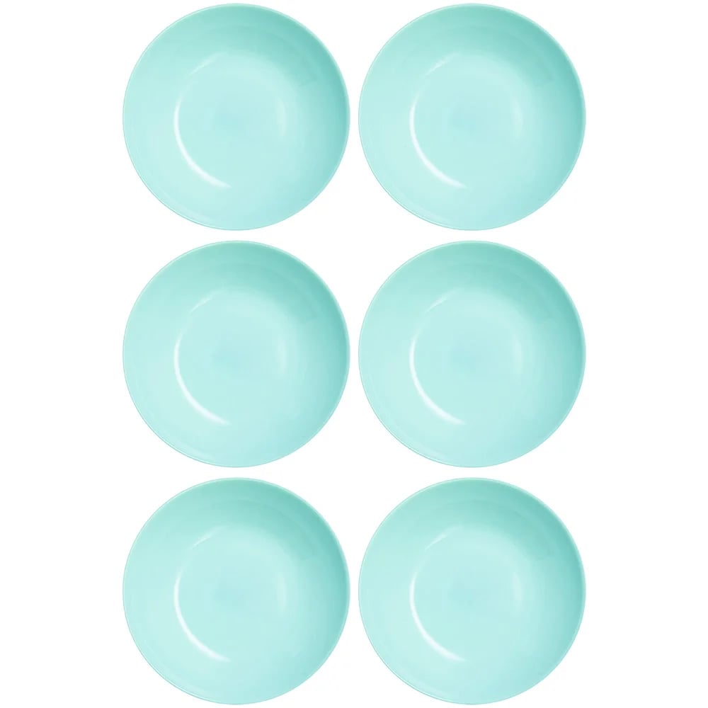 Plato Hondo Vidrio 20 Cm Luminarc Diwali X6 Unid Turquesa